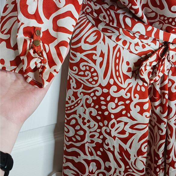 Antonio Melani Geometric Print Wrap Dress Size 8 - Picture 6 of 10